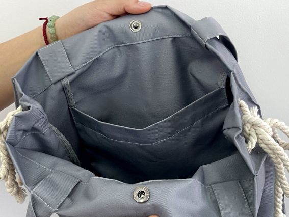 Пошита Эко-Сумка , шопер з малюнком під вишивку Орнамент ШП5-097А Сірий, Кольорова