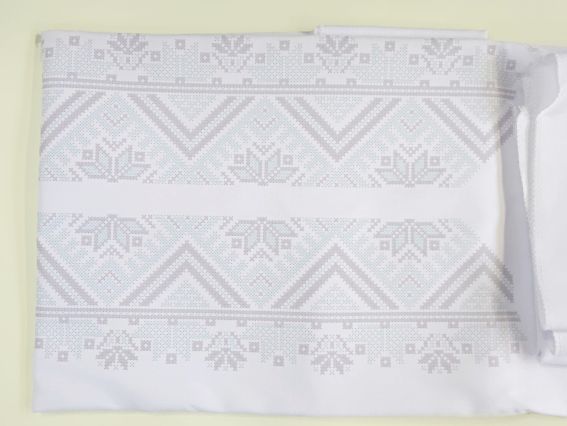 ЧС-126 чоловіча Сорочка Білий орнамент, Кольорова заготовка на домоткана тканина під вишивку