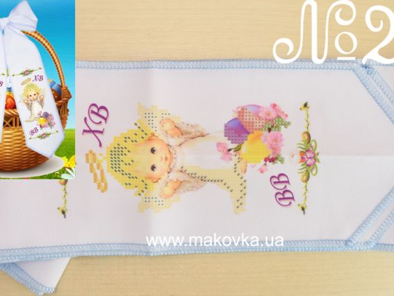 Бант під вишивку №22 Великодній, янголятко, габардин, Красуня Бант під вишивку №22 Великодній, янголятко, габардин, Красуня