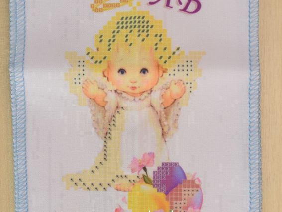 Бант під вишивку для великодньої кошики №22 Великодній, янголятко, габардин, Красуня