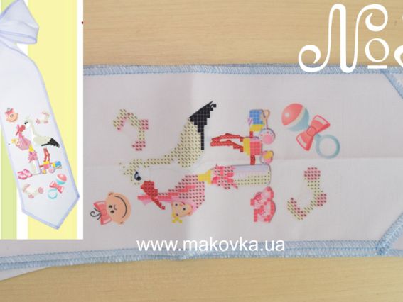 Бант под вышивку №32 Для новорожденной девочки, габардин, Красуня Бант под вышивку №32 Для новорожденной девочки, габардин, Красуня