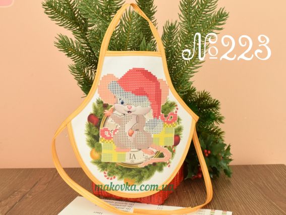 Фартук на бутылку №223 Мышка и часы, габардин, ТМ Красуня Фартук на бутылку №223 Мышка и часы, габардин, ТМ Красуня