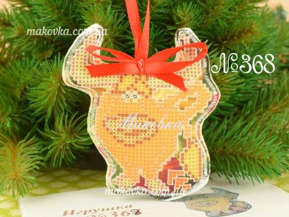 Игрушка на елку №368 Бычок, Красуня, фигурная пошитая заготовка для вышивания