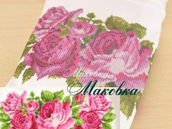 Футболка під вишивку біла №11 Троянди, ТМ Красуня, 52 розмір Футболка під вишивку біла №11 Троянди, ТМ Красуня, 52 розмір