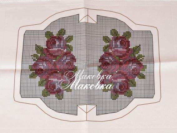 Заготовка для вышивания Кошелек №8 белый, Розы, атлас Заготовка для вышивания Кошелек №8 белый, Розы, атлас