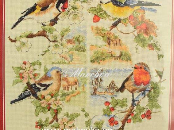 PCE880 Птицы всех сезонов (Birds And Seasons) ANCHOR набор для вышивания PCE880 Птицы всех сезонов (Birds And Seasons) ANCHOR набор для вышивания