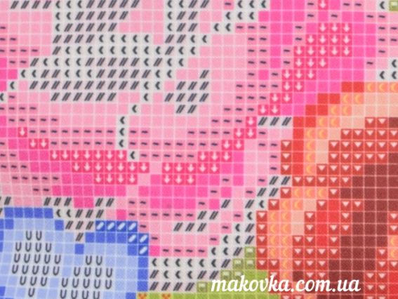 Пошитая косметичка под вышивку №30, черная, Три розы и фиалки, атлас черный ТМ Красуня 15х23см