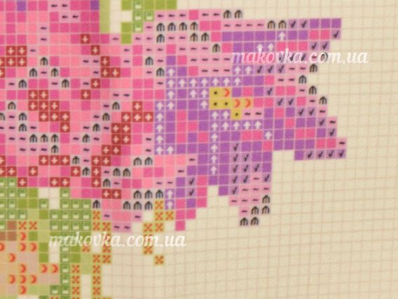 Заготовка под вышивку бисером или нитками Сумка Котенок в цветах, белый атлас №84