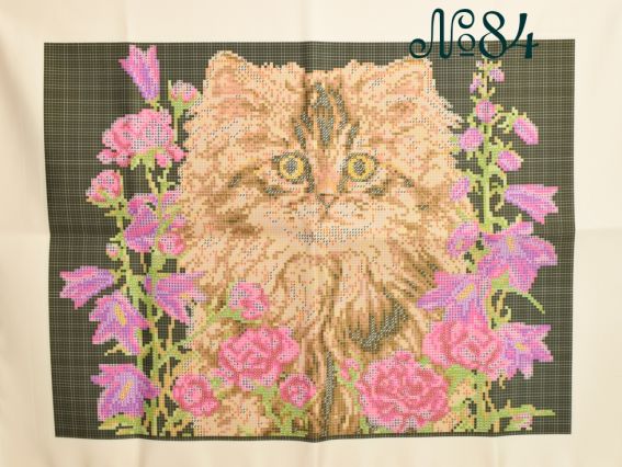 Заготовка для вышивания Сумка №84 черная, Котенок в цветах, атлас Заготовка для вышивания Сумка №84 черная, Котенок в цветах, атлас