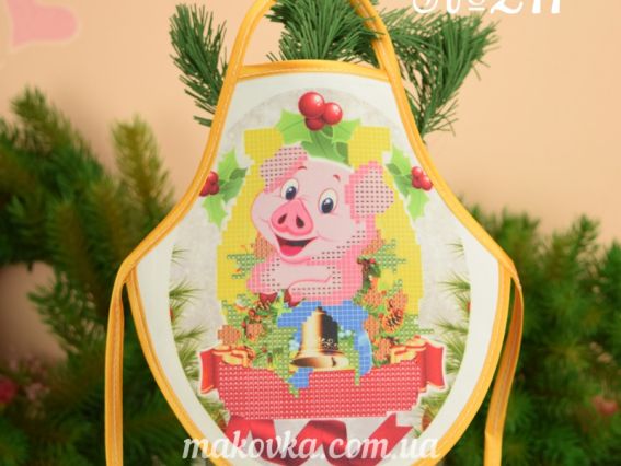 Фартук на бутылку №211 Хрюша с подковой, габардин, ТМ Красуня Фартук на бутылку №211 Хрюша с подковой, габардин, ТМ Красуня