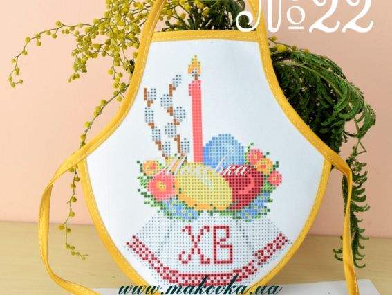 Фартук на бутылку №22 Свеча и яйца ХВ на рушнычке , габардин, ТМ Красуня Фартук на бутылку №22 Свеча и яйца ХВ на рушнычке , габардин, ТМ Красуня