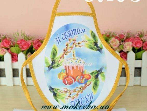 Фартук на бутылку №93 Пасочка, Зі святом Пасхи (укр), габардин, ТМ Красуня Фартук на бутылку №93 Пасочка, Зі святом Пасхи (укр), габардин, ТМ Красуня