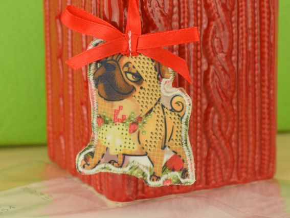 Игрушка на елку №112 Собака, Красуня, пошитая заготовка для вышивания Игрушка на елку №112 Собака, Красуня, пошитая заготовка для вышивания