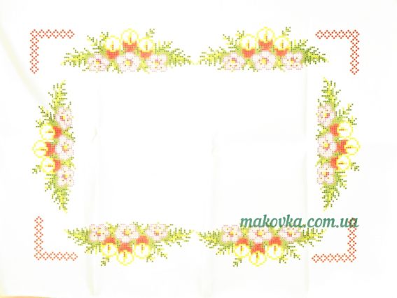 Салфетка новогодняя №04 свечи и цветы, Красуня рисунок на атласной ткани Салфетка новогодняя №04 свечи и цветы, Красуня рисунок на атласной ткани