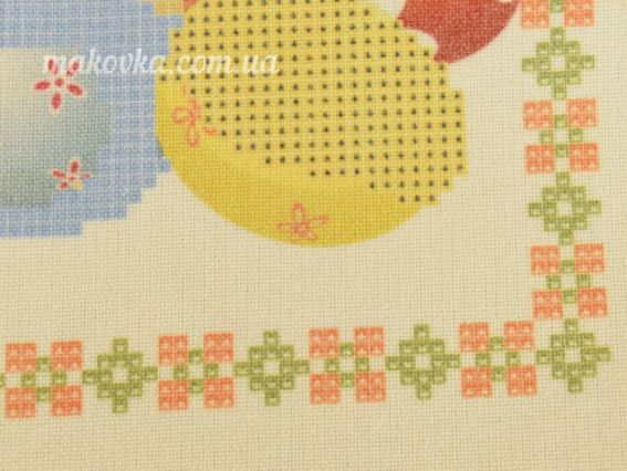 Малюнок на тканині Серветка фігурна великодня пошита №30 (8 пелюсток) 29х24см , домотканная, Красуня