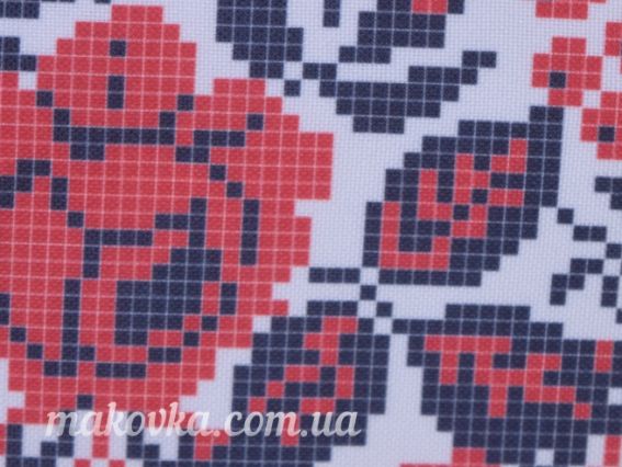 Готовая пошитая наволочка №1 красная Орнамент розы и кружева, Красуня, размер 40х40см, габардин