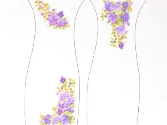 Сукня без рукавів під вишивку №102 Бузкові троянди, біла, домоткана тканина з малюнком Сукня без рукавів під вишивку №102 Бузкові троянди, біла, домоткана тканина з малюнком