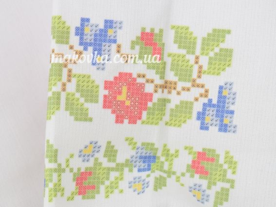 Блуза пошитая детская под вышивку Реглан №6 Орнамент из цветов,  на 5-6 лет, домотканая, длинный рукав, Красуня