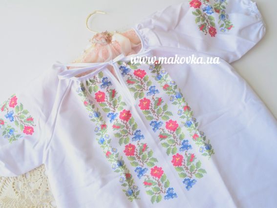 Блуза детская Реглан №6 Орнамент из цветов, домотканая, короткий рукав, ТМ Красуня Блуза детская Реглан №6 Орнамент из цветов, домотканая, короткий рукав, ТМ Красуня