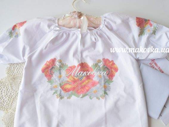 Блуза детская Реглан №12 Маки и ромашки, домотканая, короткий рукав, ТМ Красуня Блуза детская Реглан №12 Маки и ромашки, домотканая, короткий рукав, ТМ Красуня