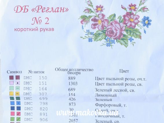 Блуза пошита дитяча під вишивку Реглан №2 Троянди та барвінок, домоткана, короткий рукав, Красуня