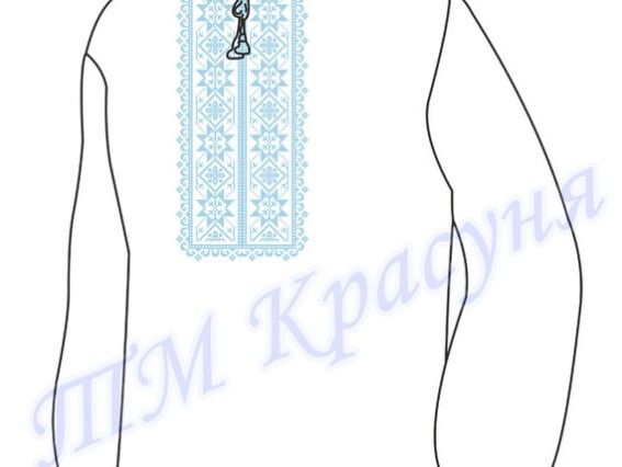 Заготовка Сорочка мужская №34 Орнамент синий, ТМ Красуня, домотканая ткань Заготовка Сорочка мужская №34 Орнамент синий, ТМ Красуня, домотканая ткань