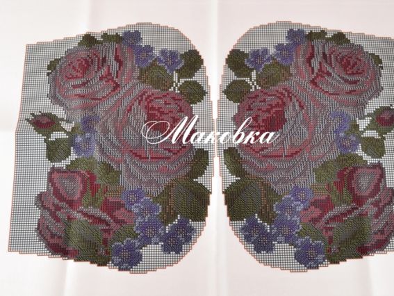 Заготовка для вышивания Сумка №30 белая, Розы и незабудки, атлас Заготовка для вышивания Сумка №30 белая, Розы и незабудки, атлас