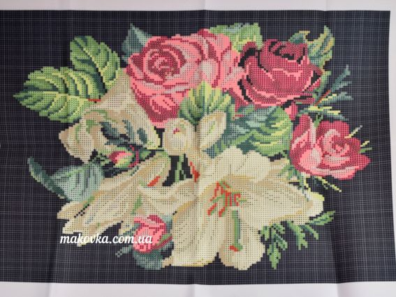 Заготовка для вышивания Сумка №76 БЕЛАЯ, Лилии и розы, атлас Заготовка для вышивания Сумка №76 БЕЛАЯ, Лилии и розы, атлас