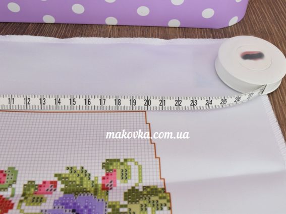 Заготовка для вышивки бисером или нитками Сумка №78 белая, Цветы, атлас