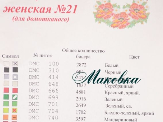 Заготовка Блуза жіноча №21 Маки і ромашки, ТМ Красуня, Домоткана тканина
