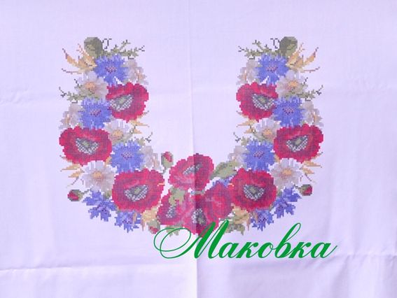 Заготовка Блуза женская №91 Полевые цветы, домотканая, большой размер Заготовка Блуза женская №91 Полевые цветы, домотканая, большой размер