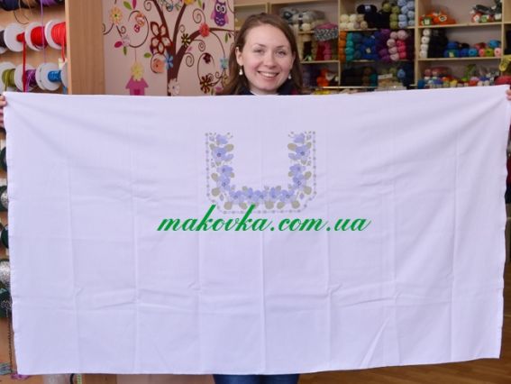 Заготовка Блуза женская №95 Фиалки, домотканая, большой размер