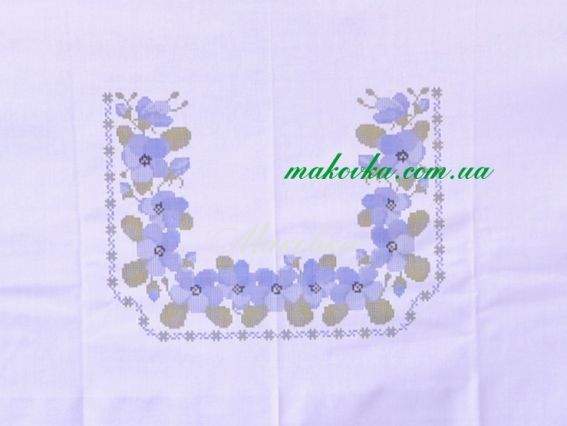 Заготовка Блуза жіноча №95 Фіалки, домоткана, великий розмір