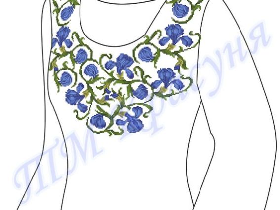 Заготовка Блуза жіноча Іриси, ТМ Красуня, домоткана тканина Заготовка Блуза жіноча Іриси, ТМ Красуня, домоткана тканина