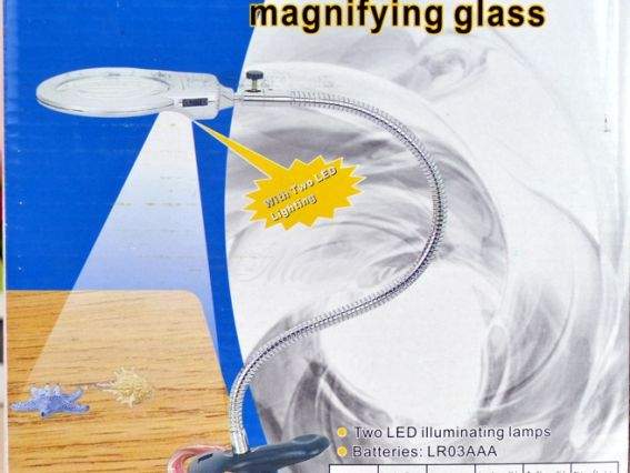Лупа для вышивки с подсветкой, гибким держателем и зажимом, MG-15122-1С Лупа для вышивки с подсветкой, гибким держателем и зажимом, MG-15122-1С