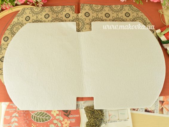 Набір для творчості Клатч з фермуаром В-01 Трави на світло бордовому, 16.5 * 20 см 