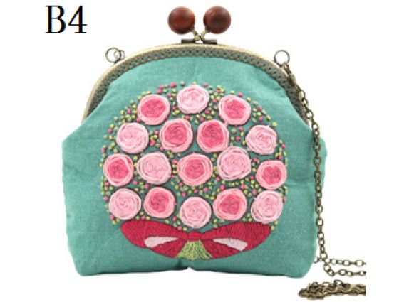 Набір для творчості Клатч з фермуаром В-04 Троянди на м'ятному, 16.5 * 20 см 