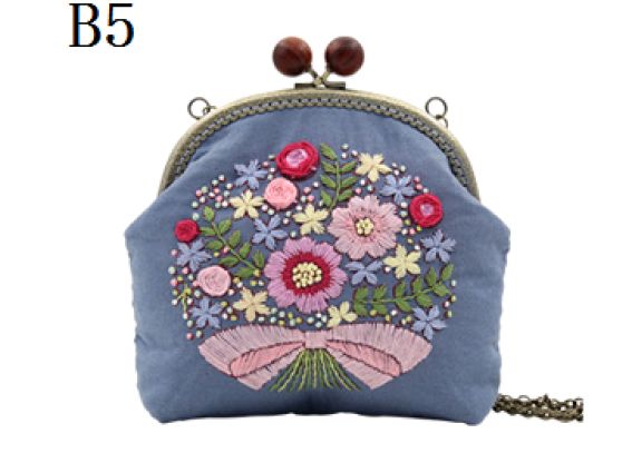Набір для творчості Клатч з фермуаром В-05 Квітковий букет на джинс, 16,5*20 см 