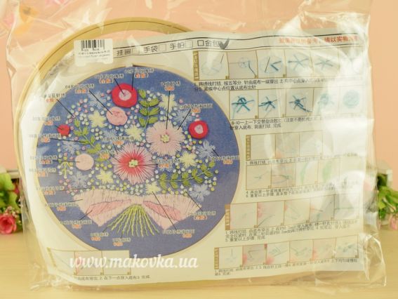 Набір для творчості Клатч з фермуаром В-05 Квітковий букет на джинс, 16,5*20 см 