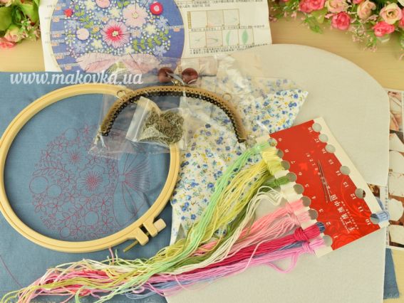 Набір для творчості Клатч з фермуаром В-05 Квітковий букет на джинс, 16,5*20 см 