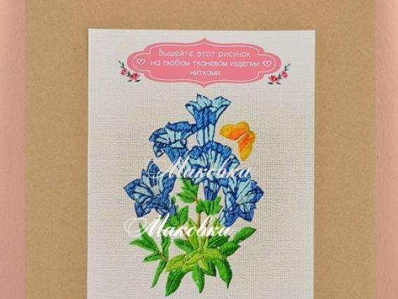 Флизелин водорастворимый с рисунком НС5001 Колокольчики, Несу красу, гладь