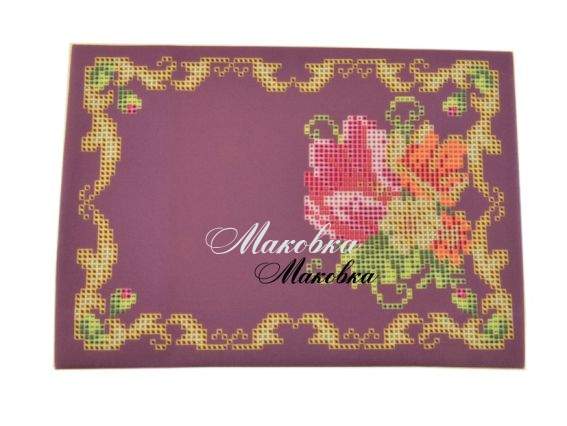 Обложка на паспорт под вышивку №07 Цветы, рамка Обложка на паспорт под вышивку №07 Цветы, рамка