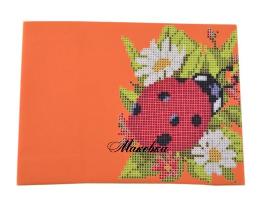 Обложка на паспорт под вышивку №09 Божья коровка, оранж Обложка на паспорт под вышивку №09 Божья коровка, оранж