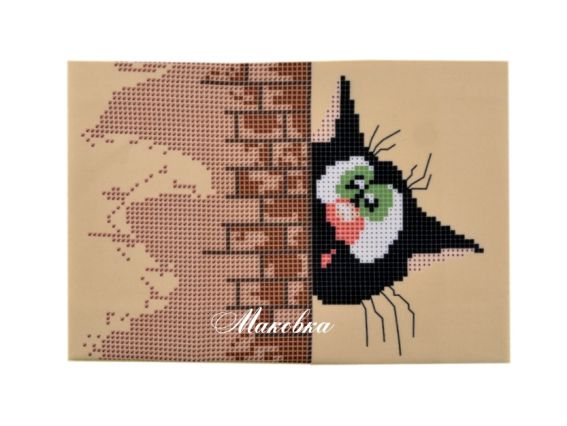 Обложка на паспорт под вышивку №11 Кот за углом Обложка на паспорт под вышивку №11 Кот за углом