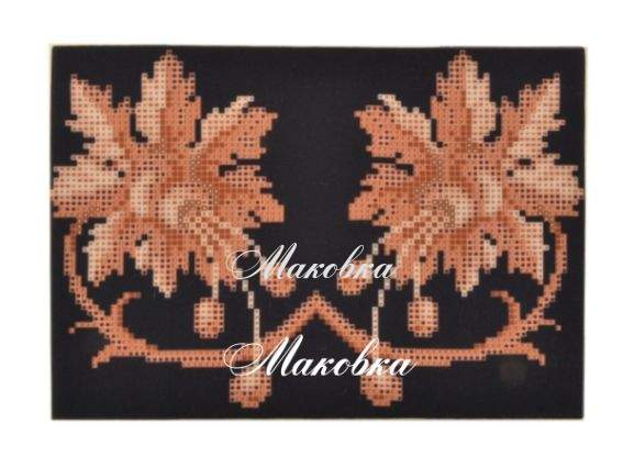 Обложка на паспорт под вышивку №20 Цветочный узор, беж на черном Обложка на паспорт под вышивку №20 Цветочный узор, беж на черном