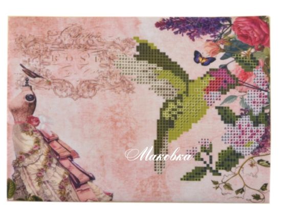 Обложка на паспорт под вышивку №24 Колибри, ретро Обложка на паспорт под вышивку №24 Колибри, ретро