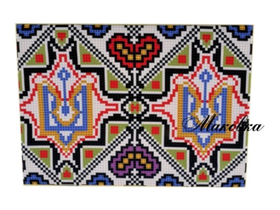 Обложка на паспорт под вышивку №25 Герб, орнамент Обложка на паспорт под вышивку №25 Герб, орнамент