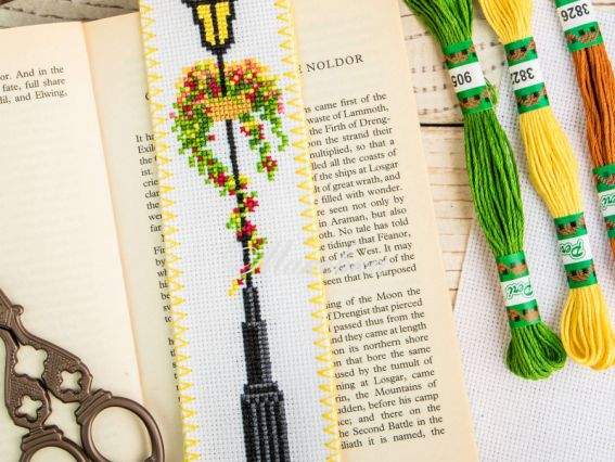 Закладка Фонарь SK2-09, Повитруля набор для вышивания нитками Закладка Фонарь SK2-09, Повитруля набор для вышивания нитками