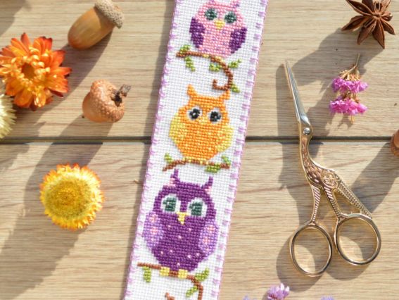 Закладка Совушки SK2-13, Повитруля набор для вышивания нитками Закладка Совушки SK2-13, Повитруля набор для вышивания нитками