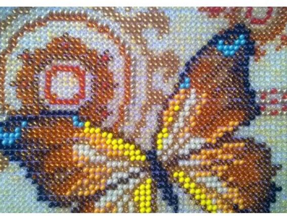 Золотий метелик ФБ8 04 Повітруля Заготовка для створення клатчу в комплекті з фермуаром під вишивку бісером